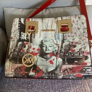 Woman shoulder bag , Patton leather , red , mint .